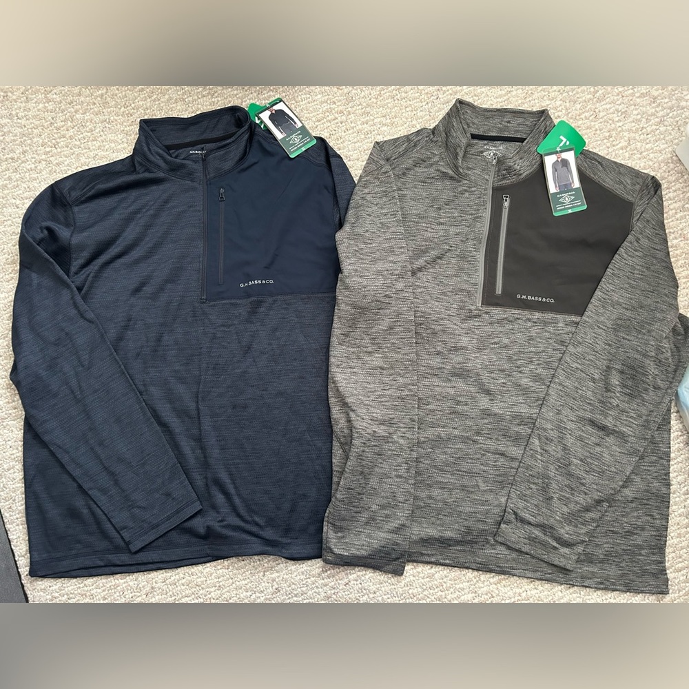 NWT Two Men’s G.H.Bass quarter zip Sweater size XL